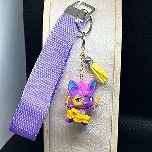 Cute Handmade Hatchimals purple Keychain